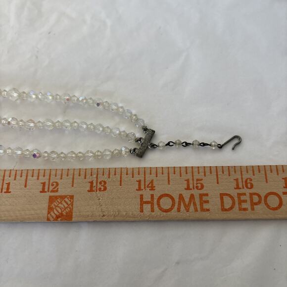 Vintage Lot of 3 Necklaces AB Crystal Faux Pearl Gold Tone Napier Monet Layered - Picture 5 of 16